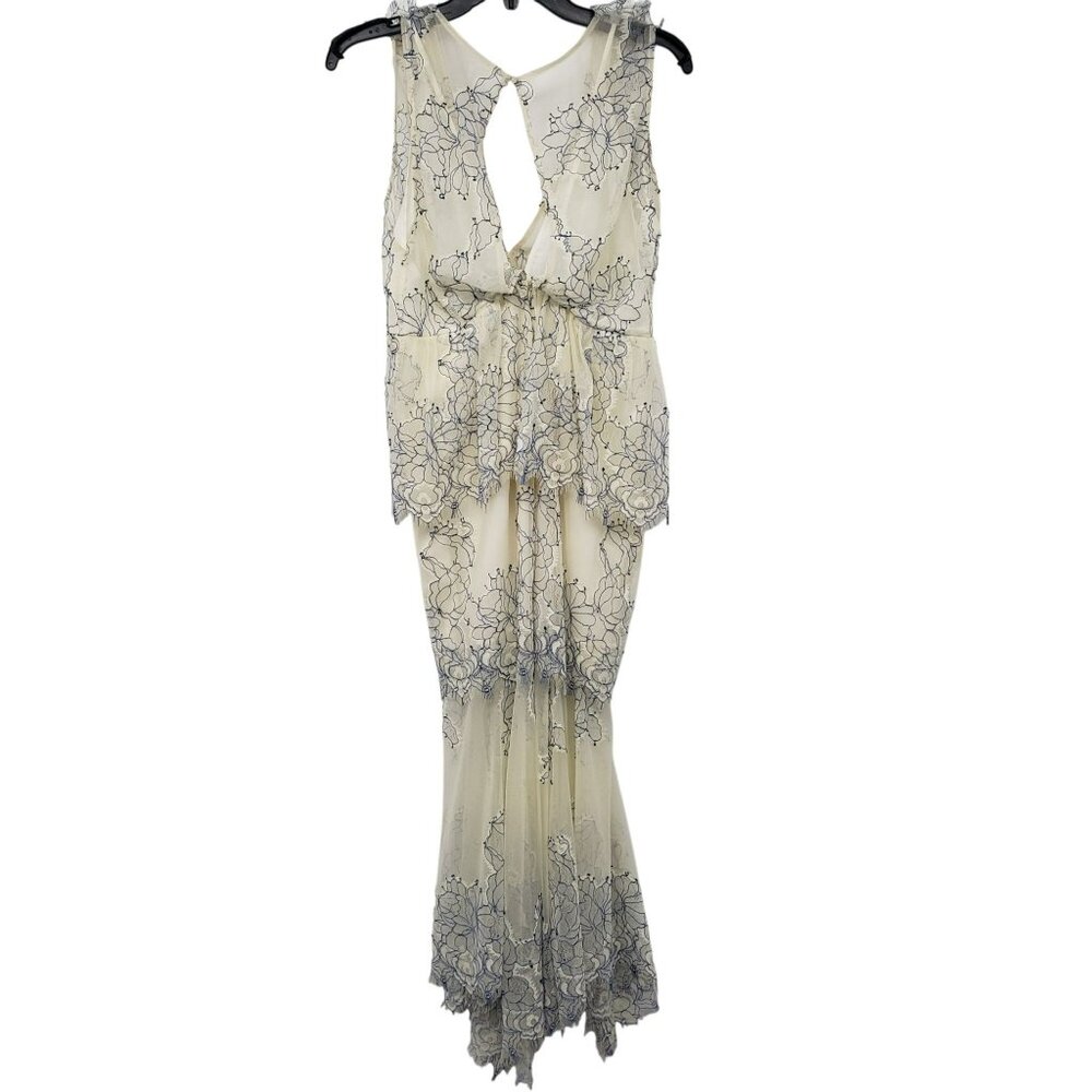 NEW Alice McCall Clementine Midi Dress White Blue Tiered Lace Bridal Coquette - Picture 4 of 16